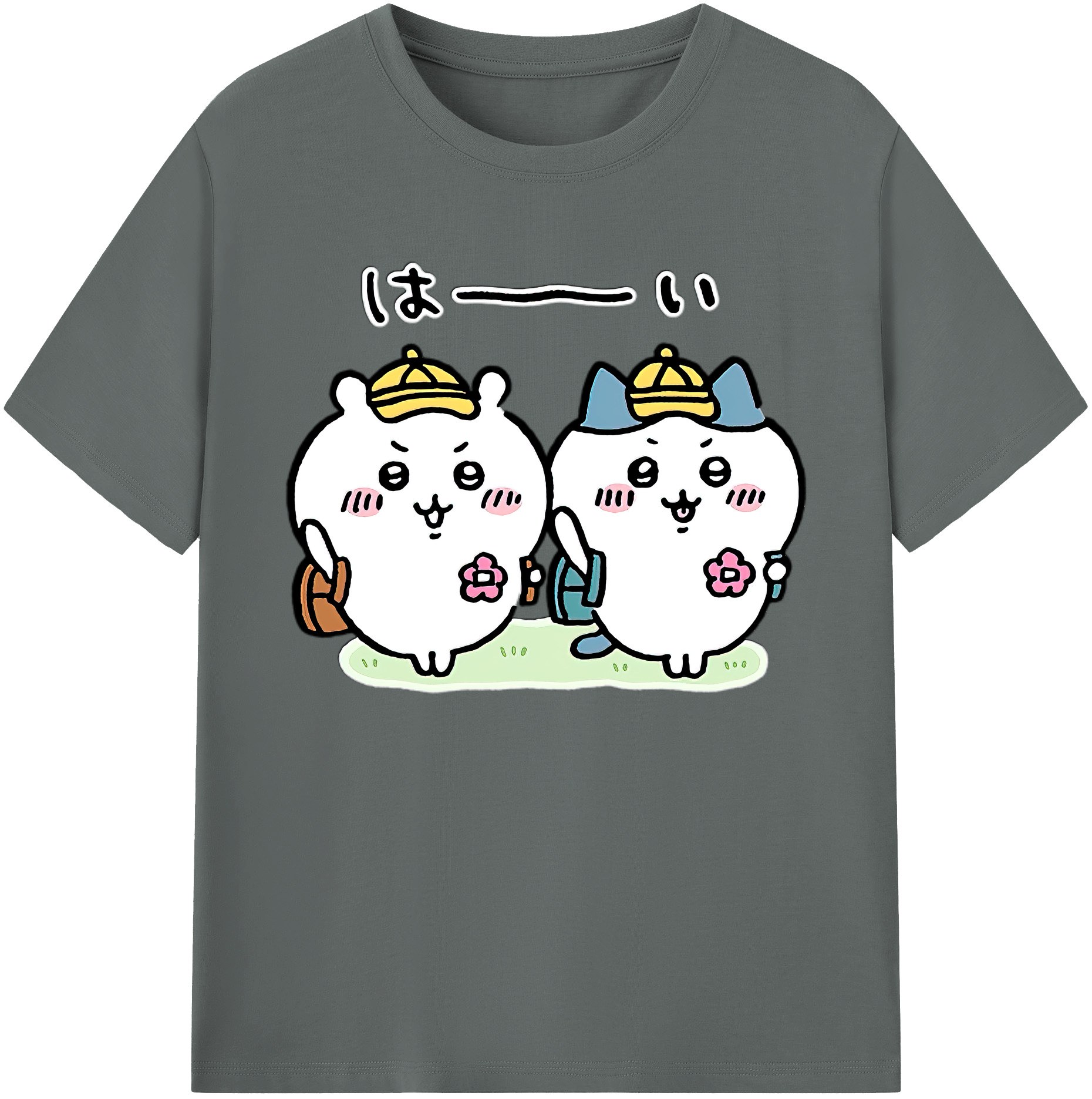 （画像用） ちいかわ ハチワレ Chii-kawa hachiware 綿100％ メンズ半袖Tシャツ｜肌触りやわらか＆通気性